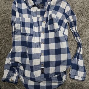 Abercrombie & Fitch Blue and White Plaid Shirt